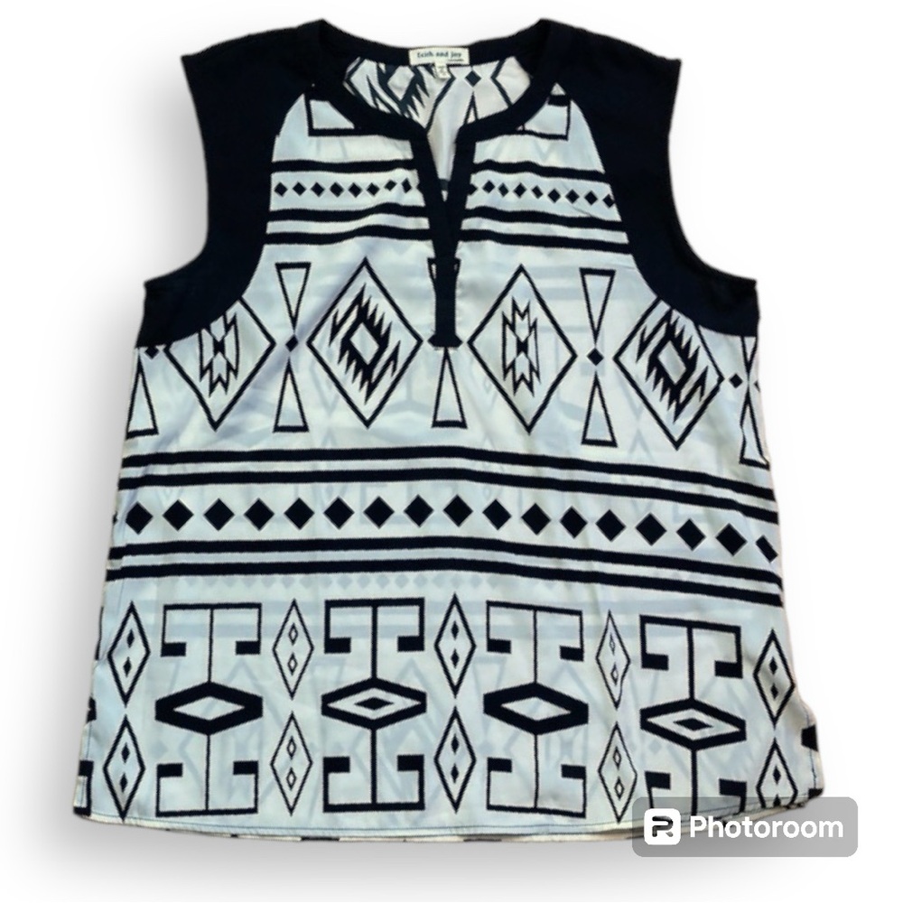 FAITH AND JOY women sleeveless top with Aztec pattern